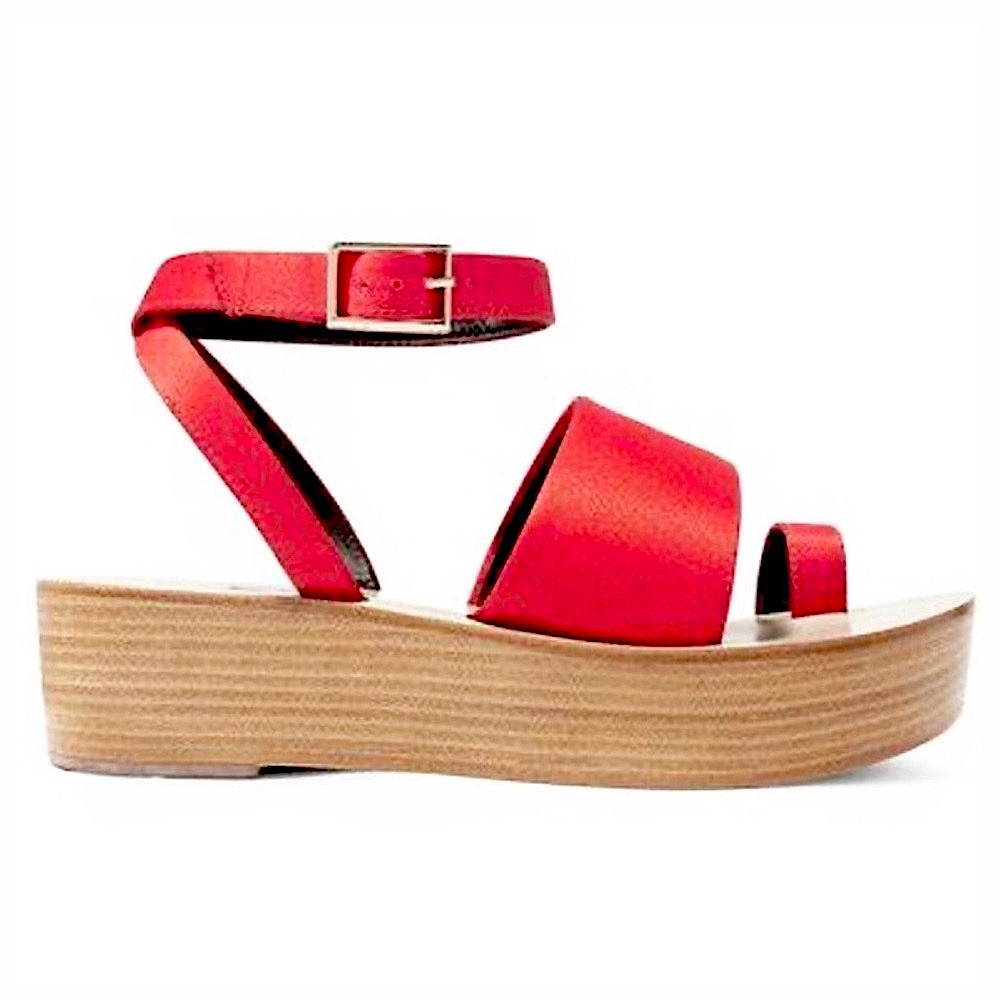 Tibi Janie Satin Flatform Sandal Red Satin Size 8 - Picture 15 of 16